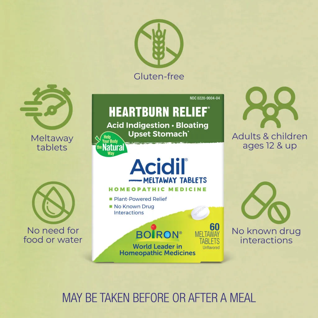 Acidil® for Heartburn Relief - 60 Meltaway Tablets
