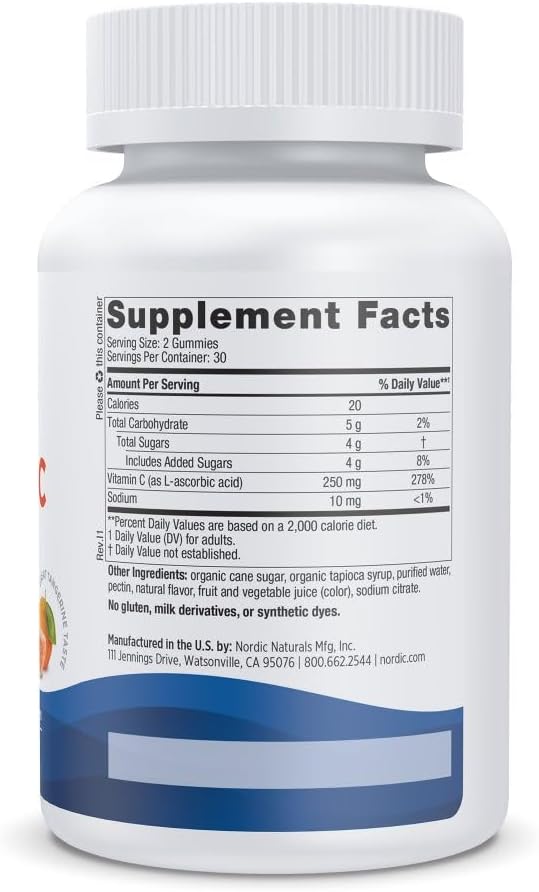 Nordic Naturals Vitamin C Gummies, Tart Tangerine - 60 Gummies