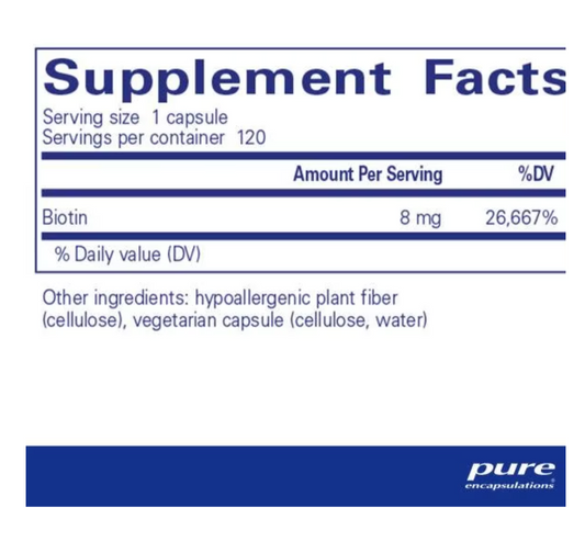 Pure Encapsulations Biotin 8 mg. 60 Capsules