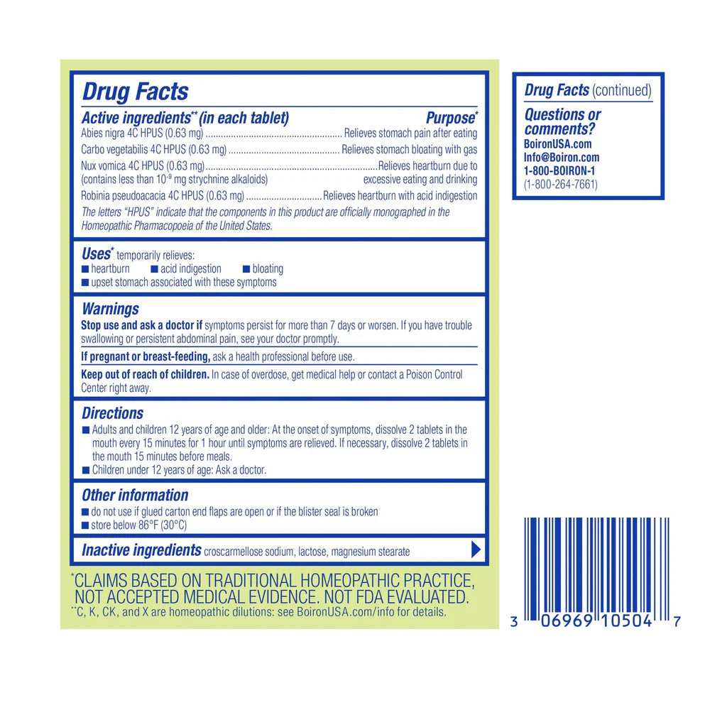 AcidCalm for Heartburn Relief - 60 Meltaway Tablets BOIRON