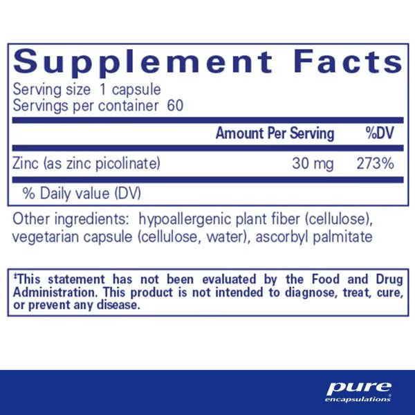 Zinc 30 - 60 Capsules