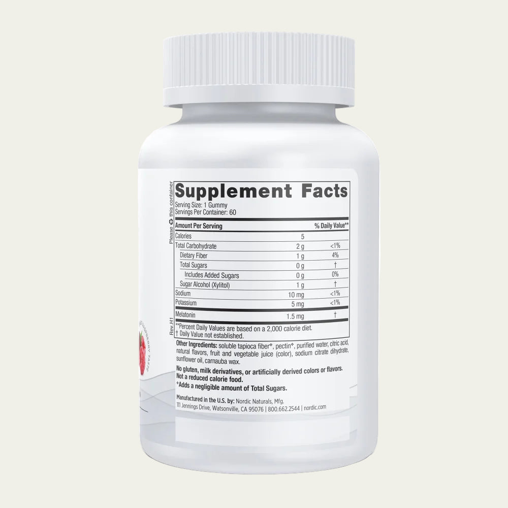 Zero Sugar Melatonin Gummies - Raspberry - 60 Gummies
