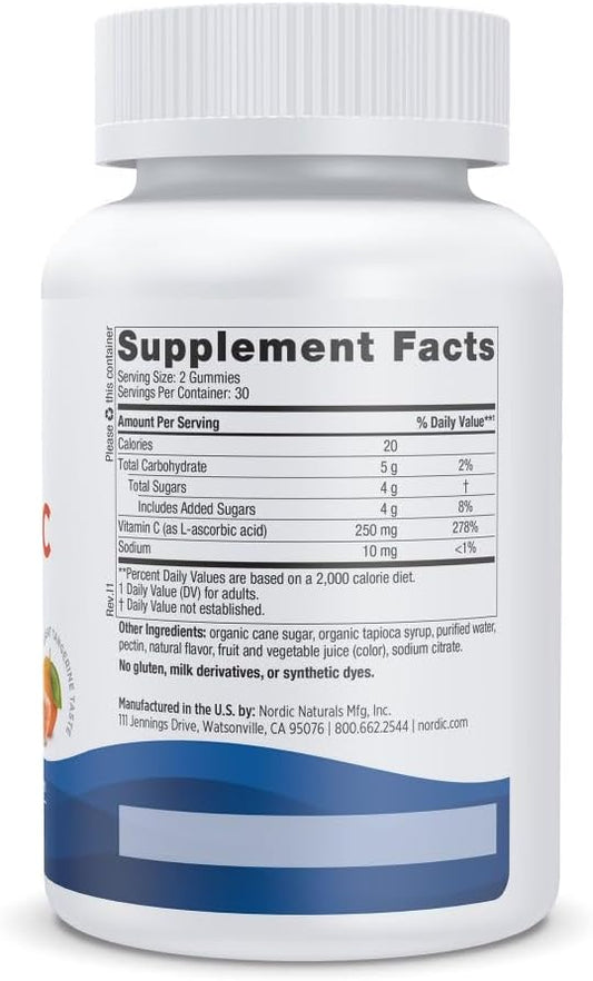 Nordic Naturals Vitamin C Gummies, Tart Tangerine - 60 Gummies